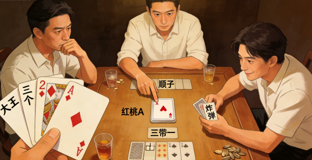 斗智斗勇的斗地主牌局。