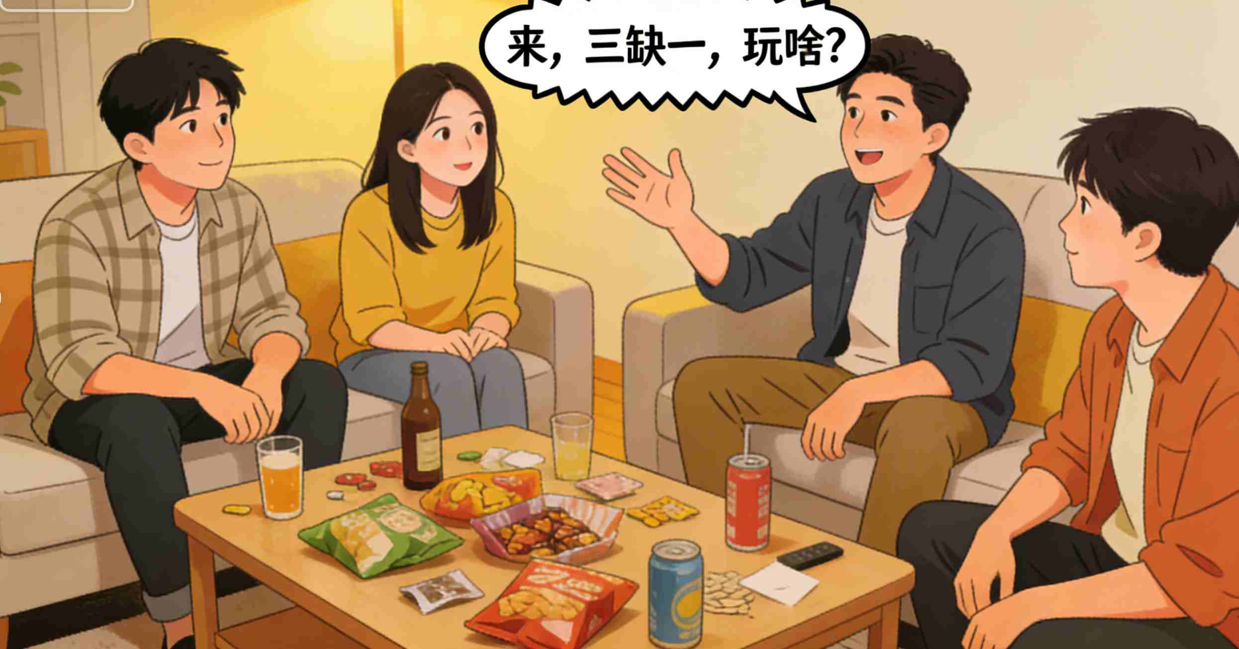 来，三缺一，玩啥？”这大概是朋友聚会时最常听到的一句话了。